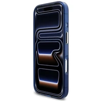 Guess IML Script Metal MagSafe Case for iPhone 17 Pro Max - Blue