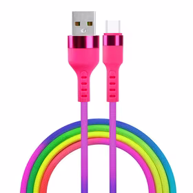 Setty USB - USB-C kabelis 1,2 m 2,1A KNA-C-1.22.113 rainbow