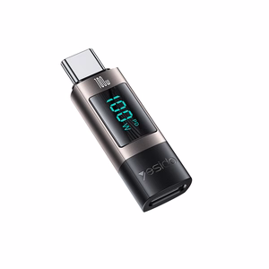 Yesido adapteris OTG GS24 - Type C (vyras) į Type C (moteris) - su LCD ekranu juodas