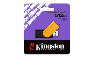 Kingston Technology DataTraveler 512GB nešiojamas USB 3.2 Gen 1 Exodia S (juodas/geltonas)