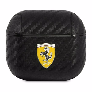 Ferrari FESA3CABK AirPods 3 dėklas juodas/juodas On Track PU Carbon