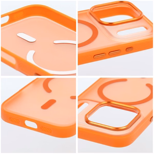 Su MagSafe suderinamas Flexline Mag Cover dėklas iPhone 17 Pro Max / 18 Pro Max (žemas kameros kraštas), oranžinis