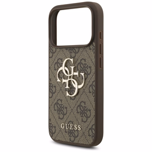 Guess 4G Didelio logotipo dėklas telefonui iPhone 17 Pro - rudas
