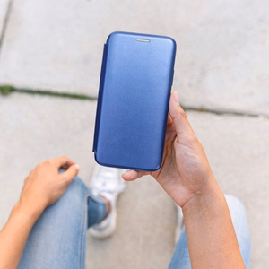 ELEGANCE knyginis dėklas telefonui SAMSUNG S23 FE tamsiai mėlynas