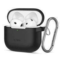 Tech-Protect silikoninis dėklas su kabliuku AirPods 4 - juodas