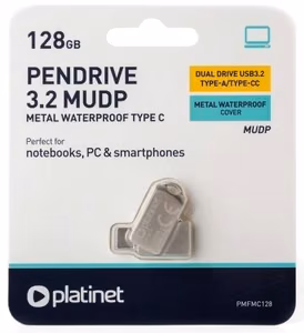 USB флеш-накопитель Platinet Metal UDP 128GB USB 3.2 + Type-C