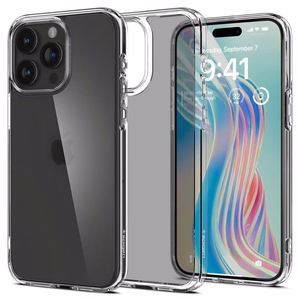 Spigen Ultra Hybrid dėklas telefonui iPhone 15 Pro - skaidrus matinis