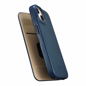 iCarer CE Premium odinis folio dėklas iPhone 14 Plus su MagSafe magnetiniu flipu - mėlynas