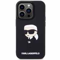 KARL LAGERFELD KLHCP14X3DRKINK IPHONE 14 PRO MAX 6.7 "JUODAS/JUODAS HARDCASE RUBBER IKONIK 3D
