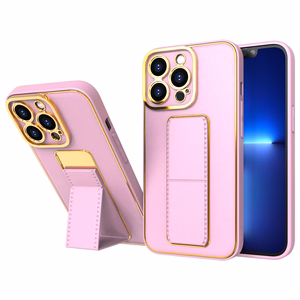 Naujas Kickstand dėklas telefonui iPhone 12 Pro su stovu rožinis