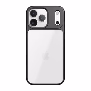 Rock Guard Objektyvo Apsauga Serijos Dėklas Iphone 17 Pro permatomas-juodas