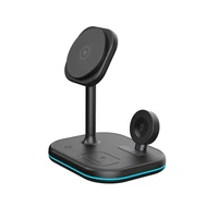 Tech-Protect QI15W-A27 3-in-1 indukcinis įkroviklis su MagSafe stovu išmaniajam telefonui / Apple Watch / AirPods - juodas