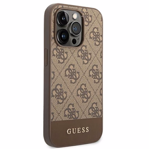 Guess GUHCP14LG4GLBR iPhone 14 Pro 6.1" rudas/rudas kietas dėklas 4G Stripe kolekcija