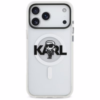 Karl Lagerfeld IML Karl Eskizas Logotipas Magnetinis dėklas telefonui iPhone 17 Pro Max - skaidrus