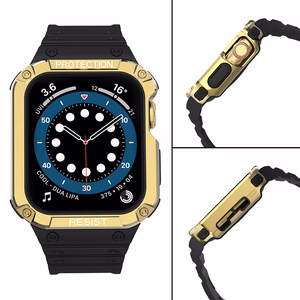 Apsauginis laikrodžio dirželis Apple Watch 42/44/45mm – korpuso apsaugos dirželis – juodas, auksinis