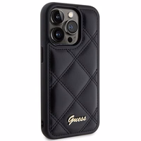 Guess Quilted Metal Logo dėklas telefonui iPhone 15 Pro Max - juodas