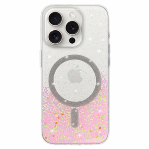 Tel Protect Moonlite Magnetinis dėklas telefonui Iphone 15 Pro rožinis skaidrus