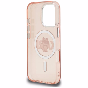 Karl Lagerfeld IML Choupette Sketch Logo MagSafe Dėklas iPhone 16 Pro - rožinis