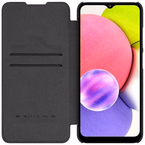 Nillkin Qin odinis dėklas Samsung Galaxy A03s juodas