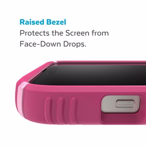 Speck Presidio2 Grip MagSafe case for iPhone 14 Plus, with non-slip grip, Digital Pink / Blossom Pink / White