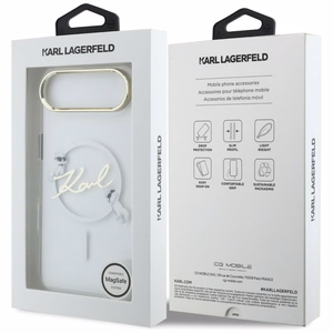 Karl Lagerfeld IML Choupettes Karl Script Logo MagSafe iPhone Air Dėklas - Clear