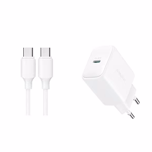 Įkroviklis Joyroom JR-TCF20 20W USB-C + USB-C to USB-C cable 1.0m baltas