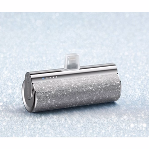 VEGER išorinė baterija 5000 mAh su įmontuotu jungtimi Lightning PD QC3.0 2,4A 12W PlugOn (W0573P) sidabrinė