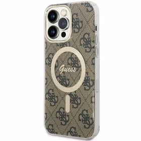 Guess GUHMP14XH4STW iPhone 14 Pro Max 6.7" rudas kietas dėklas 4G Magnetinis