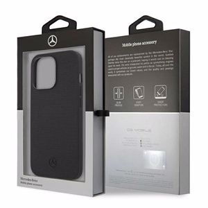 Mercedes odinis tinklelio metalinis logotipo dėklas iPhone 13 Pro / iPhone 13 - juodas