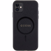 Guess GUHMN61PSAHMCK dėklas iPhone 11 / Xr - juodas Saffiano MagSafe