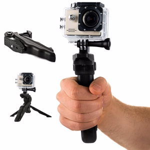 Laikiklis su mini trikoju GoPro SJCAM veiksmo kameroms - juodas