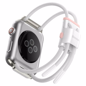 Dirželis Baseus Lets go skirtas Apple Watch Series 42 / 44mm baltas/rožinis