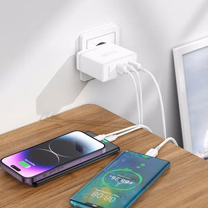 Borofone sieninis įkroviklis BN11 Imperial - USB + 2xType C - QC 3.0 PD 100W baltas