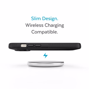 Speck Presidio2 Grip case for iPhone 15 Plus / 14 Plus, with non-slip grip, Black / Black / White