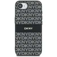 DKNY kartojamo tekstūros rašto su toninėmis juostelėmis dėklas iPhone 16e - juodas