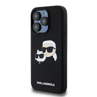 Karl Lagerfeld Silikoninis Karl&Choupette Ring MagSafe dėklas iPhone 15 Pro Max - juodas