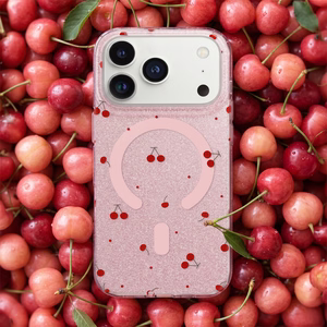 Cherry Mag dėklas skirtas iPhone 16 6,1" su blizgučiais