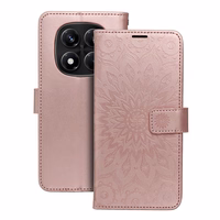 MEZZO knygos tipo dėklas telefonui XIAOMI Redmi Note 14 PRO 4G su mandala, rožinio aukso spalvos