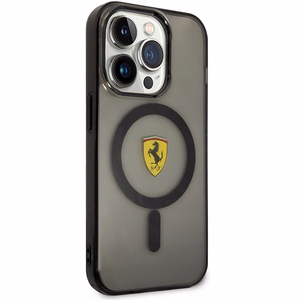 Ferrari FEHMP14LUKK iPhone 14 Pro 6.1" juodas/juodas kietas dėklas Translucent Magnetinis