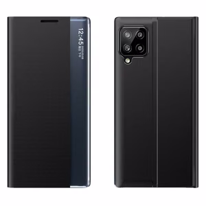 Sleep Case knygos tipo dėklas su išmaniu langeliu Samsung Galaxy A22 4G juodas