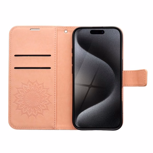 MEZZO knygos dėklas IPHONE 16 Pro mandala persikų pūkas