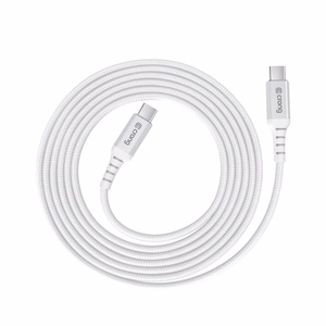 Crong Armor Link USB-C–USB-C laidas, 0,25 m, 60 W PD, 3 A, baltas