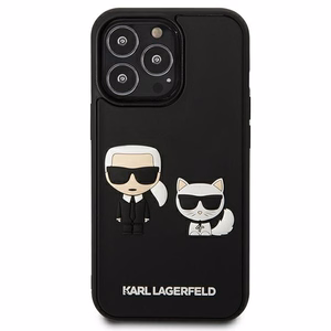 Karl Lagerfeld KLHCP13L3DRKCK iPhone 13 Pro / 13 6.1" juodas kietas dėklas Karl&Choupette Ikonik 3D