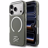 Karl Lagerfeld IML KL Script Logo MagSafe Dėklas for iPhone 17 Pro - juodas