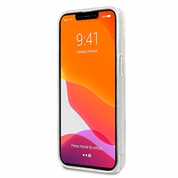 Karl Lagerfeld Glitter Karl's & Choupette Head Dėklas iPhone 13 mini - sidabrinis