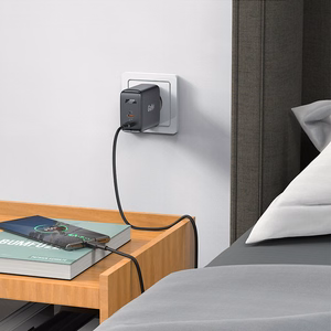 "Acefast A29 PD50W GaN (USB-C + USB-C) dviejų prievadų įkroviklis, juodas