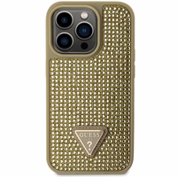 Guess GUHCP14LHDGTPD iPhone 14 Pro 6.1" auksinis/auksinis hardcase Rhinestone Triangle