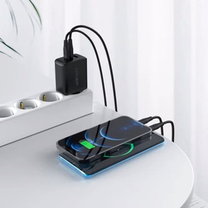 Įkroviklis Acefast A13 juodas 65W (2xPD / 1xQC3.0) + Type-C / Type-C 120cm laidas