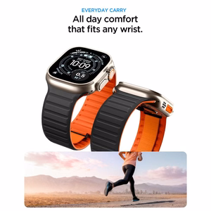 Spigen Athlex Air M dirželis Apple Watch 44/45/46/49 mm, juodas ir oranžinis