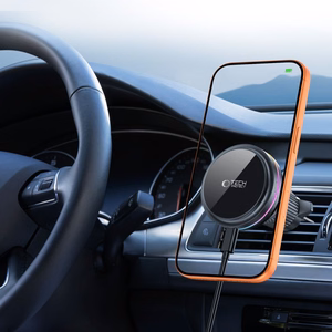 "Tech-Protect V9 MagSafe 25W Qi 2.2 automobilinis įkroviklis - juodas